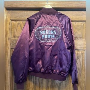 1980s-90s Nocona Boots Burgundy Bomber Jacket - Size  Large